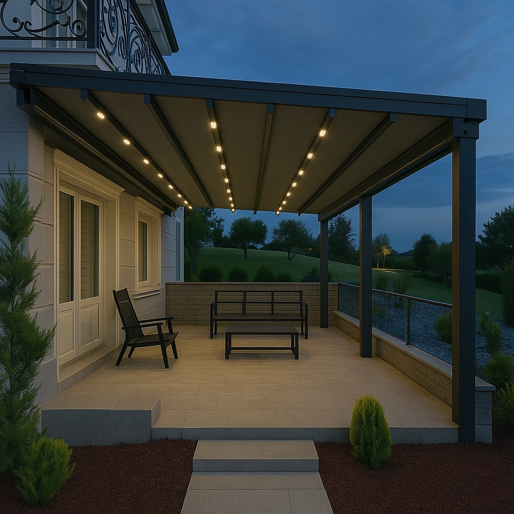 Pergola Tente Otomatik Uzaktan Kumandalı Motorlu 350x700